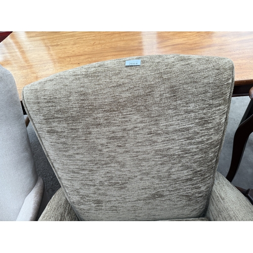 2664 - A FIRESIDE CHAIR AND ROCKING CHAIR