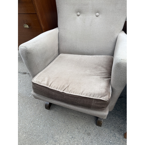 2664 - A FIRESIDE CHAIR AND ROCKING CHAIR