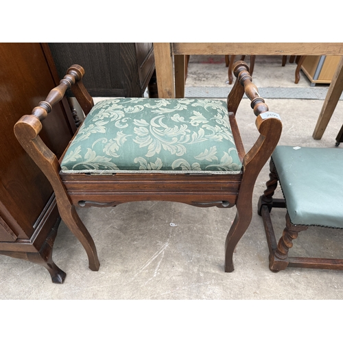 2699 - AN EDWARDIAN BEECH PIANO STOOL