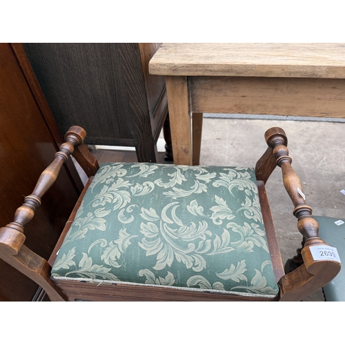 2699 - AN EDWARDIAN BEECH PIANO STOOL