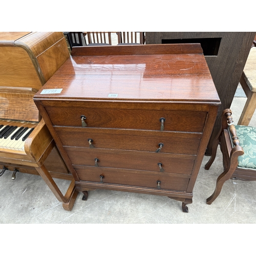 2700 - A MID 20TH CENTURY MAHOGANY CHEST OF FOUR DRAWERS, 30