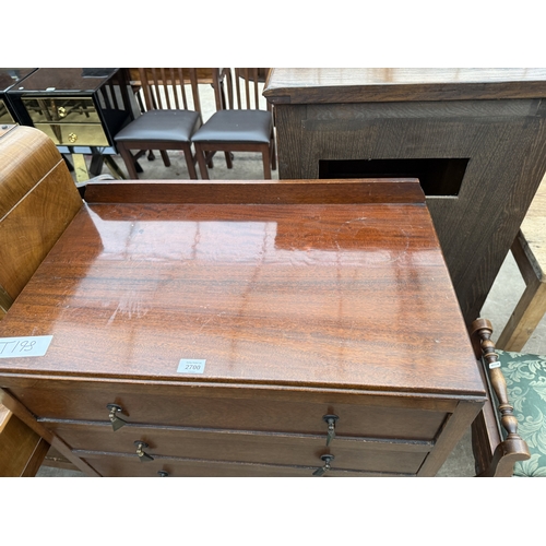 2700 - A MID 20TH CENTURY MAHOGANY CHEST OF FOUR DRAWERS, 30