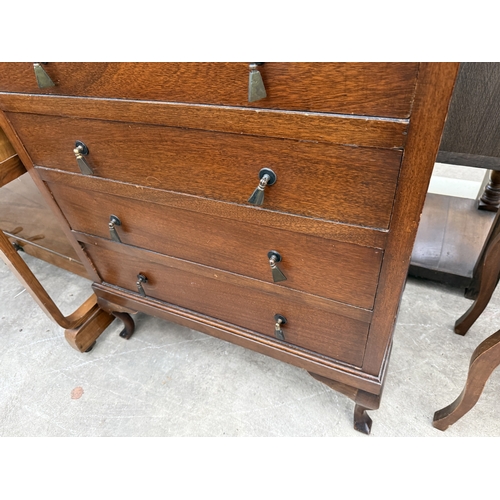 2700 - A MID 20TH CENTURY MAHOGANY CHEST OF FOUR DRAWERS, 30