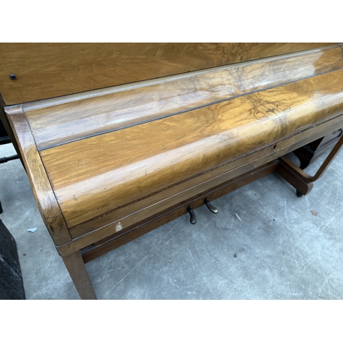 2701 - A WALNUT OVERSTRUNG PIANO, W.H. BARNES, LONDON