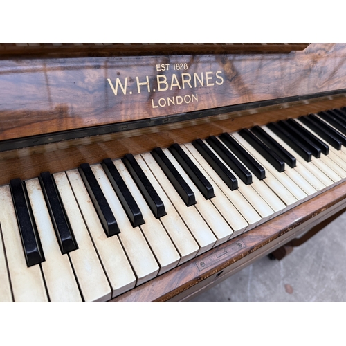 2701 - A WALNUT OVERSTRUNG PIANO, W.H. BARNES, LONDON