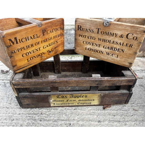 1686 - THREE VARIOUS WOODEN MONOGRAMED BOXES