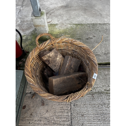1687 - A WICKER LOG BASKETS WITH LOGS