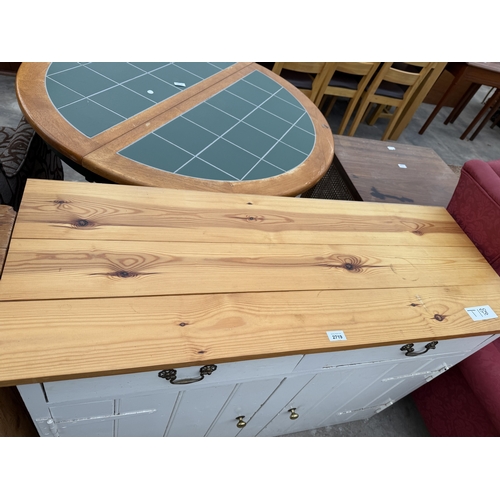 2719 - A WHITE PAINTED KITCHEN SIDEBOARD WITH PINE TOP, 47