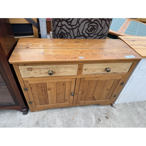 2720 - A PINE KITCHEN SIDEBOARD ENCLOSING TWO DRAWERS AND TWO CUPBOARDS, 42