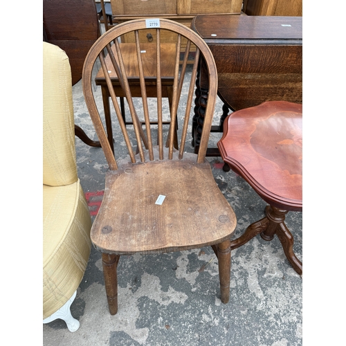 2770 - A BEECH WINDSOR STYLE KITCHEN CHAIR