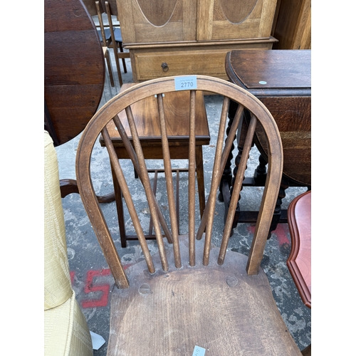 2770 - A BEECH WINDSOR STYLE KITCHEN CHAIR