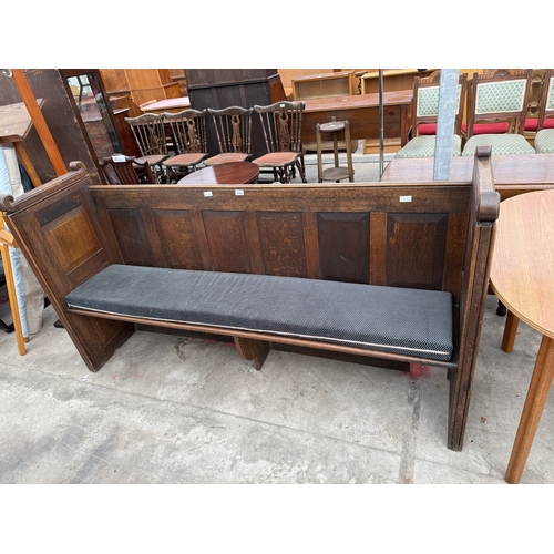 2789 - A VICTORIAN OAK PANELLED PEW, 71