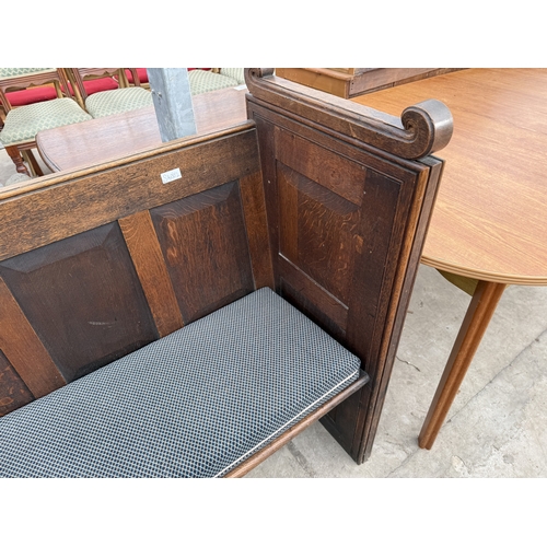 2789 - A VICTORIAN OAK PANELLED PEW, 71