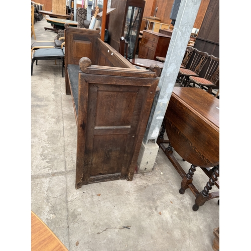 2789 - A VICTORIAN OAK PANELLED PEW, 71