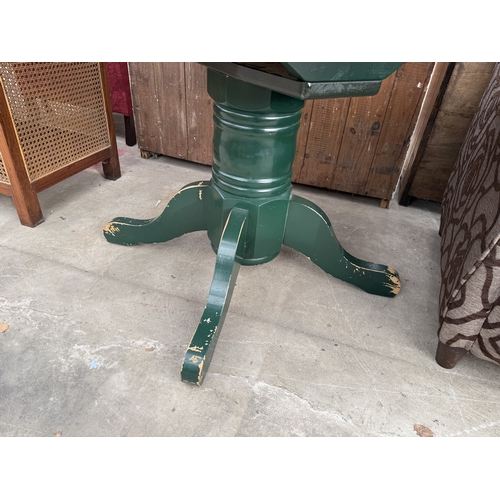 2794 - A PEDESTAL EXTENDING DINING TABLE, 42
