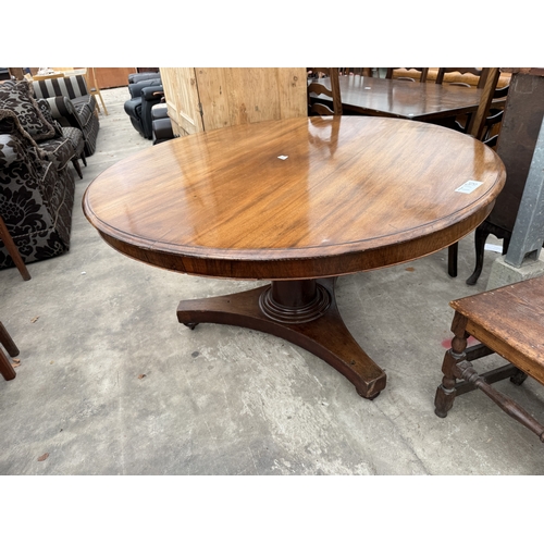 2797 - A VICTORIAN MAHOGANY TILT TOP LOO TABLE, 52