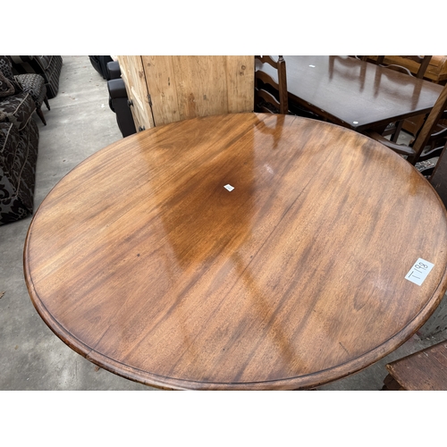 2797 - A VICTORIAN MAHOGANY TILT TOP LOO TABLE, 52