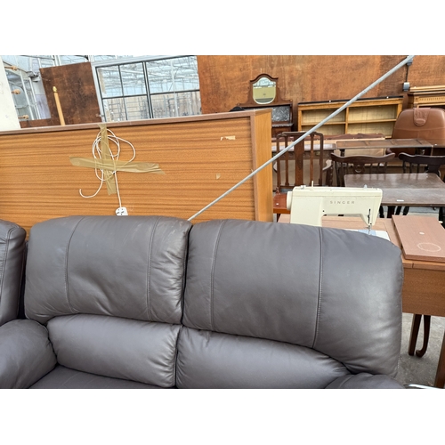 2803 - A FAUX LEATHER RECLINER TWO SEATER SETTEE AND MATCHING CHAIR
