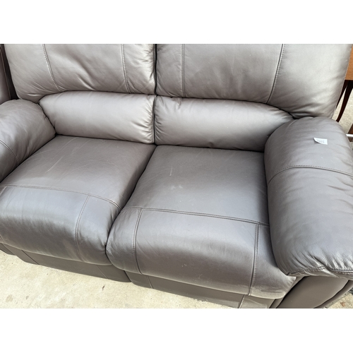 2803 - A FAUX LEATHER RECLINER TWO SEATER SETTEE AND MATCHING CHAIR