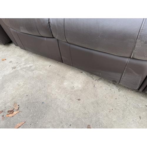 2803 - A FAUX LEATHER RECLINER TWO SEATER SETTEE AND MATCHING CHAIR