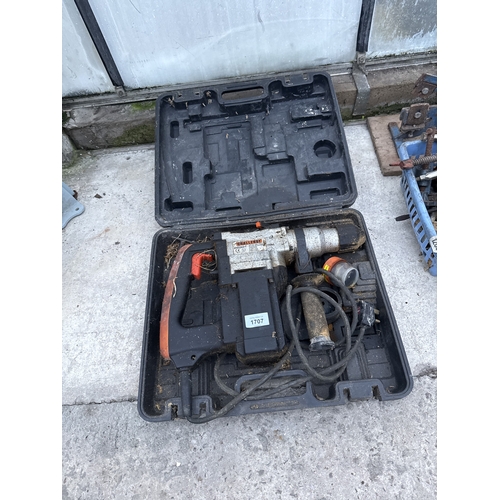 1707 - A CHALLENGE ELECTRIC SDS DRILL WITH CARRY CASE