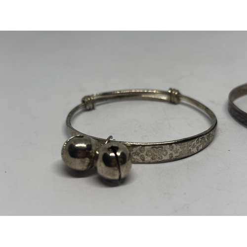 565 - TWO SILVER BANGLES GROSS WEIGHT 12.72 GRAMS