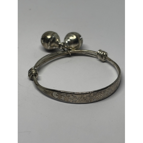 576 - TWO SILVER BANGLES GROSS WEIGHT 11.4 GRAMS