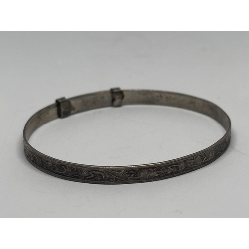 576 - TWO SILVER BANGLES GROSS WEIGHT 11.4 GRAMS