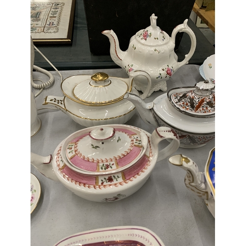 SEVEN VICTORIAN TEA POTS