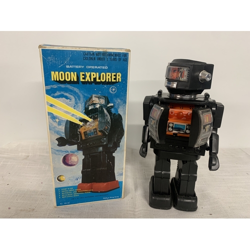 303 - A VINTAGE BATTERY OPERATED MOON EXPLORER IN ORIGINAL BOX