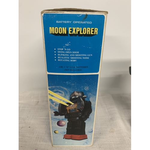 303 - A VINTAGE BATTERY OPERATED MOON EXPLORER IN ORIGINAL BOX