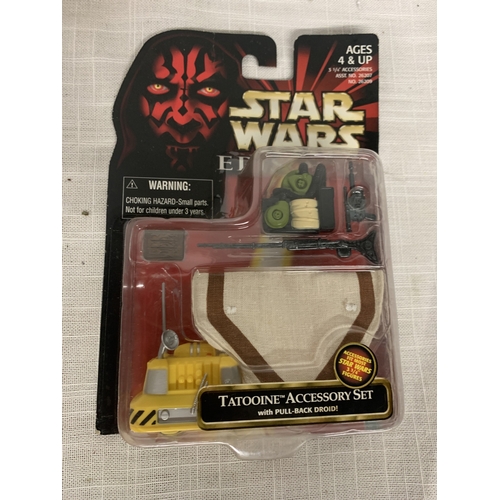 304 - SIX NEW AND BOXED STAR WARS FIGURES AND ACCESSORIES