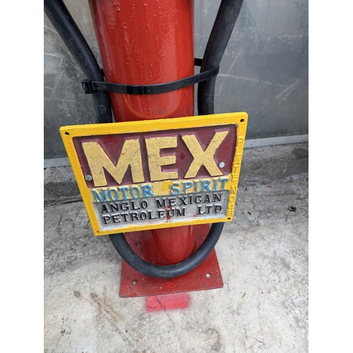 A SHELL MEX & BP LTD PETROL PUMP WITH BRASS NOZEL (H:162CM)