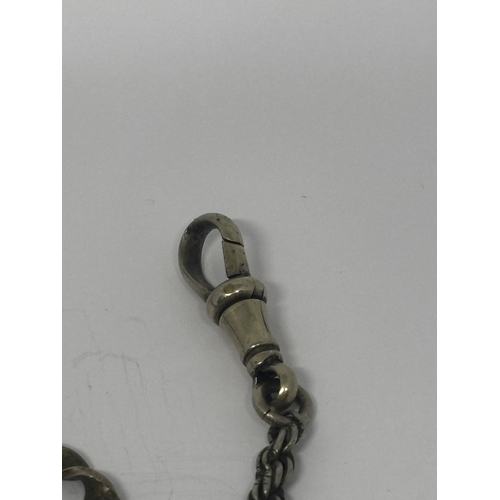666 - A SILVER HALF ALBERT WATCH CHAIN