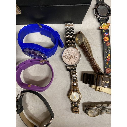 1176 - A COLLECTION OF WRISTWATCHES TO INCLUDE SMITHS, ETC, PLUS A FRENCH CONNECTION WATCH CASE - VENDOR ST... 