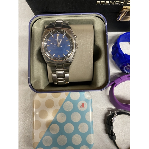 1176 - A COLLECTION OF WRISTWATCHES TO INCLUDE SMITHS, ETC, PLUS A FRENCH CONNECTION WATCH CASE - VENDOR ST... 