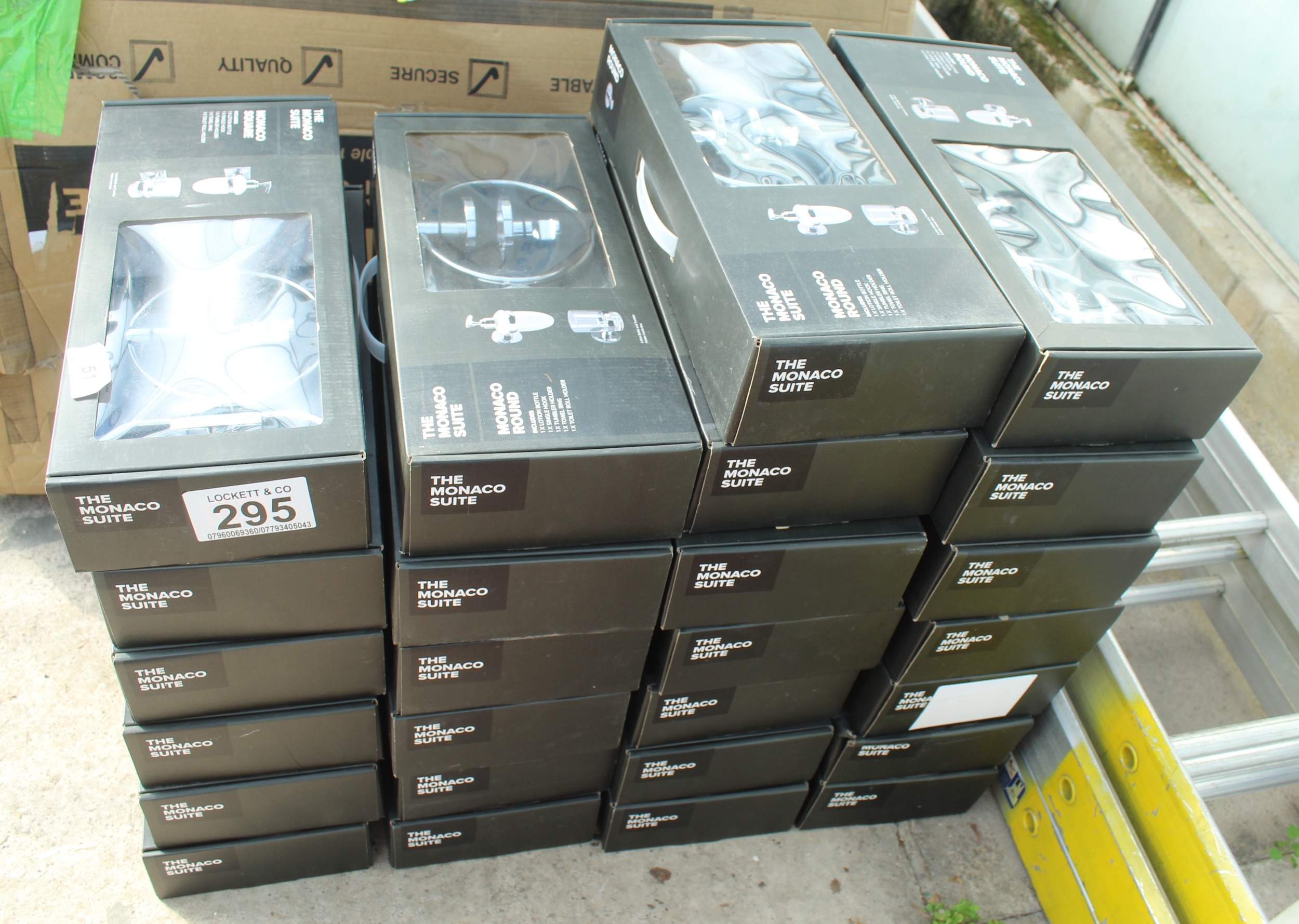 26 BOXES OF MONACO BATHROOM SUITE ACCESSORIES NO VAT
