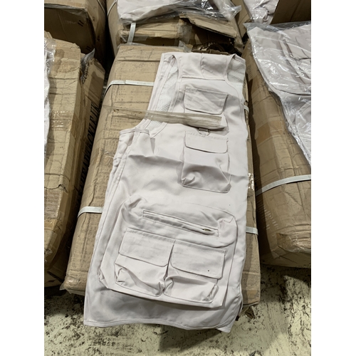 3856 - FIFTY BEIGE FLY FISHING VESTS SIZE XL