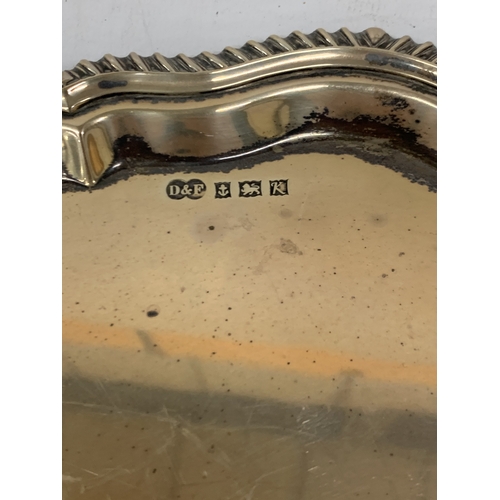 1 - AN ENGRAVED HALLMARKED BIRMINGHAM SILVER TRAY DATED 1959 PRESENTED TO VALERIE JANE LANGFORD-BROOKE B... 