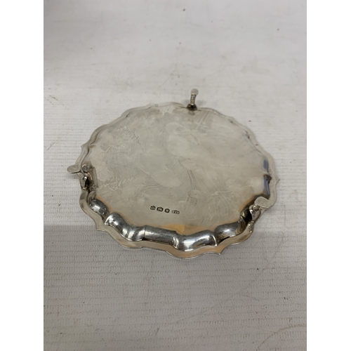 12 - A HALLMARKED 1967 SHEFFIELD SILVER TRAY, MAKER ROBERTS & BELK LTD WEIGHT 150 GRAMS, WIDTH 15CM. THE ... 