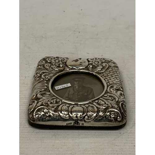 19 - A HALLMARKED BIRMINGHAM SILVER PHOTO FRAME, GROSS WEIGHT 120 GRAMS LENGTH 12CM WIDTH 10CM