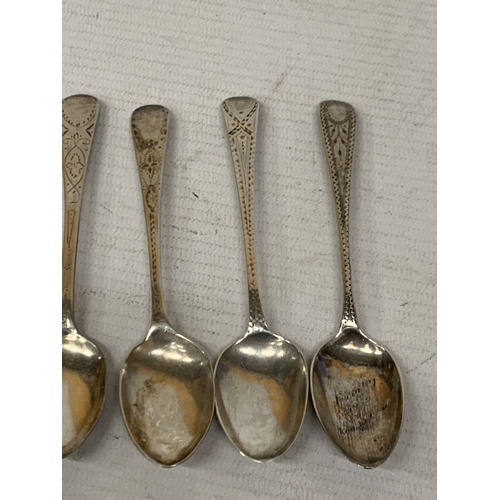 43 - SIX HALLMARKED SILVER GEORGIAN SPOONS WEIGHT 64.8 GRAMS