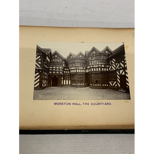 30 - A LATE 19TH/EARLY 20TH CENTURY PHOTO ALBUM CONTAINING APPROXIMATELY 70 PHOTOS OF OLD CHESHIRE BUILDI... 