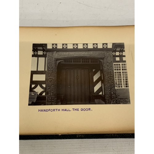 30 - A LATE 19TH/EARLY 20TH CENTURY PHOTO ALBUM CONTAINING APPROXIMATELY 70 PHOTOS OF OLD CHESHIRE BUILDI... 