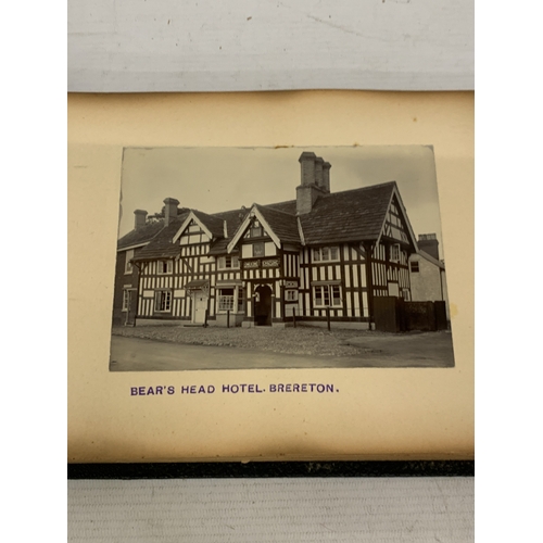 30 - A LATE 19TH/EARLY 20TH CENTURY PHOTO ALBUM CONTAINING APPROXIMATELY 70 PHOTOS OF OLD CHESHIRE BUILDI... 
