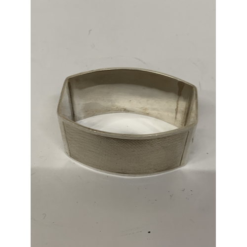 47 - A HALLMARKED BIRMINGHAM SILVER BOXED NAPKIN RING ENGRAVED A.S.M.B 47.9 GRAMS