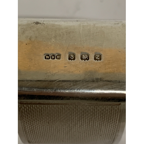47 - A HALLMARKED BIRMINGHAM SILVER BOXED NAPKIN RING ENGRAVED A.S.M.B 47.9 GRAMS