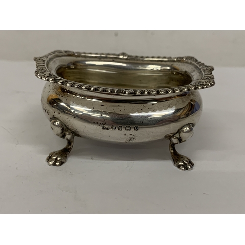 52 - A HALLMARKED BIRMINGHAM SILVER SALT CELLAR BOWL WEIGHT 59.4 GRAMS