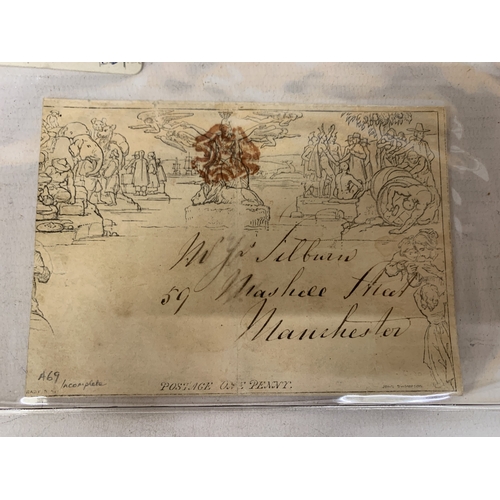 16 - A FEBRUARY 1840 MULREADY ENVELOPE WITH MALTESE CROSS