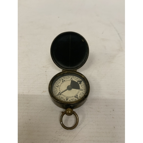 36 - A VINTAGE BRASS, J H STEWARD, LONDON, SERGEANTS COMPASS